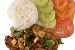 Thai Chicken and Fried Garlic with Rice