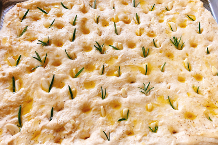 focaccia after baking