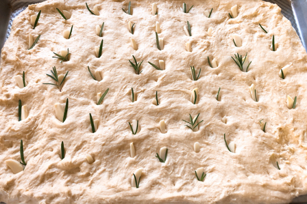 focaccia before baking