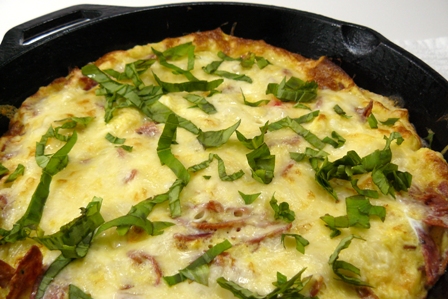 fried salami & fontina frittata