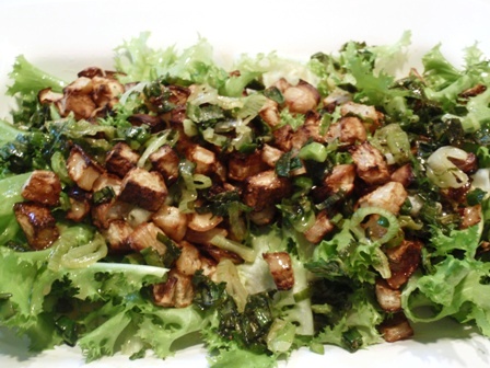 frisee kohlrabi salad with honey mustard dressing