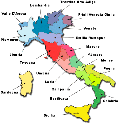 Italy Regional Map