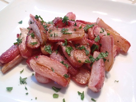 sauteed radishes with mint
