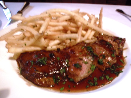 steak frites at Cafe Claude