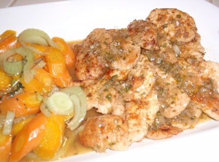 turkey scaloppine with orange pan sauce