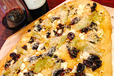 veggie polenta pizza