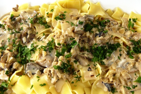 wild mushroom and cambozola sauce